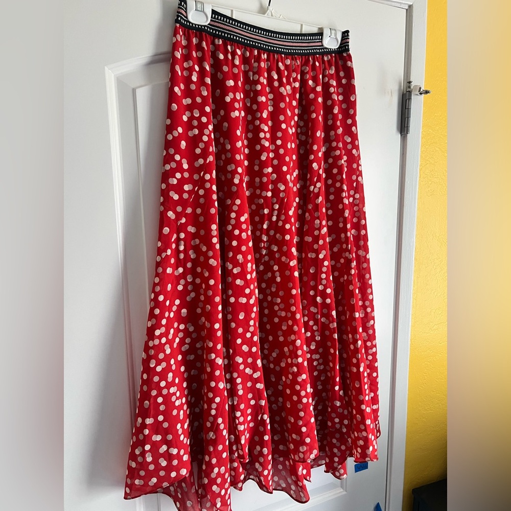 Anthropologie Vanessa Virginia Red Polka Dot Skirt